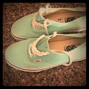 Teal colored vans